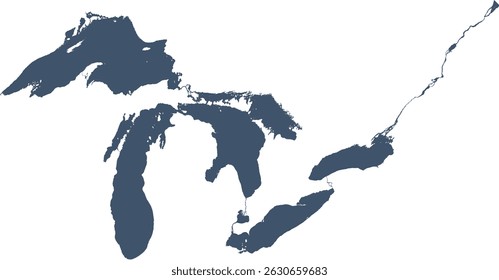 US Great Lakes Boundaries in USA Contiguous Albers Equal Area Conic USGS Projection