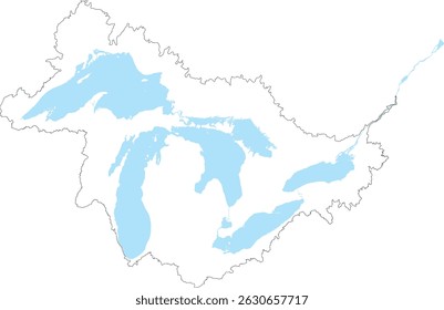 US Great Lakes Watershed Outline