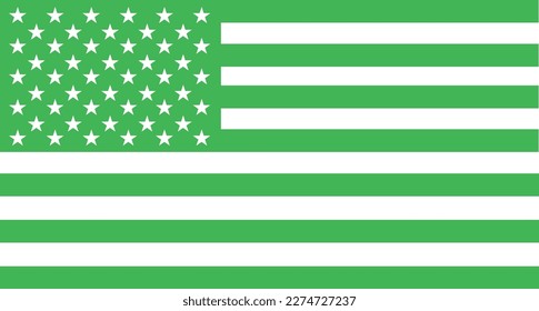 US Green Flag. USA flag in colours of St. Patrick's day