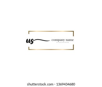 US handwriting initial  logo vector