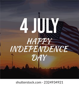us happy independence day social media post design. vector poster of american independence day