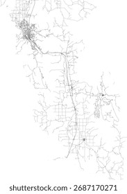 US Idaho State Bannock County Roads vetor 2024 para todas as estradas