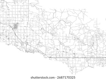 US Idaho State Jerome County Roads vector 2024 for all roads
