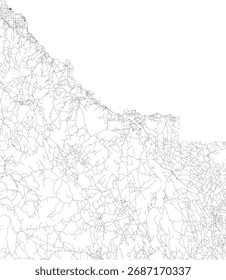 US Idaho State Owyhee County Roads vetor 2024 para todas as estradas
