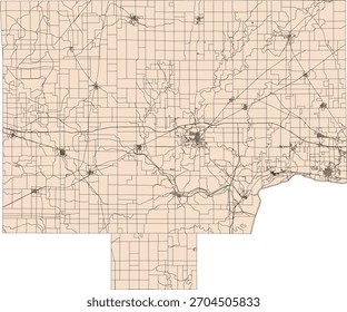 US Illinois State Bureau County Vetor Census Block 2020 vetor Tabulação (Censo) Bloco