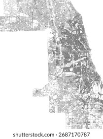 US Illinois State Cook County Roads Vektor 2024 für alle Straßen
