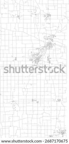 US Illinois State DeKalb County Roads vector 2024 for all roads