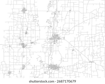 US Illinois State Franklin County Roads vector 2024 for all roads