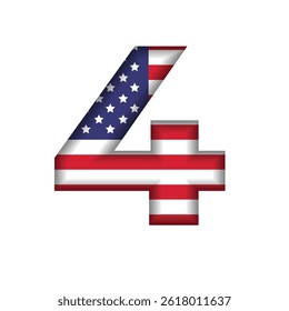 US Independence Day 4th July poster flag