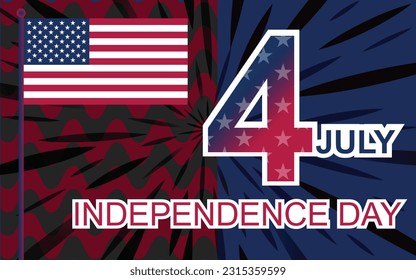 US Independence Day Abstract Background illustration in beams