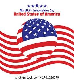 Tarjeta del Día de la Independencia de Estados Unidos. Ilustración vectorial de la identidad estadounidense