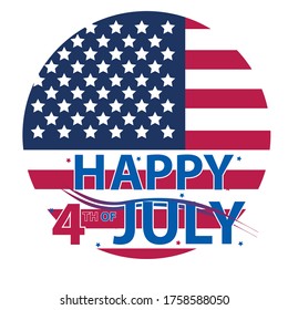US Independence Day is the day the Declaration of Independence is adopted. Banner with USA flag. 4th of July