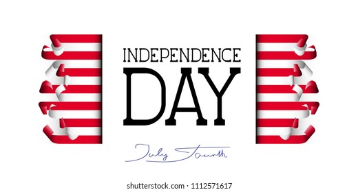 The US independence day. Flag Of The United States Of America. Background and lettering on July 4.