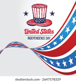 Día de la Independencia de los Estados Unidos. Feliz Vector del día de la independencia. 4 de julio Día de la Independencia de los Estados Unidos.

