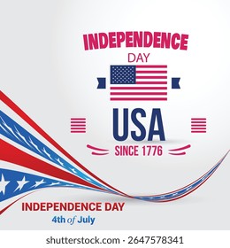 US Independence Day. Happy Independence day Vector. 4th of July United States Independence Day.
