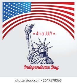 Día de la Independencia de los Estados Unidos. Feliz Vector del día de la independencia. 4 de julio Día de la Independencia de los Estados Unidos.
