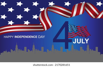 Us independence day holiday poster city