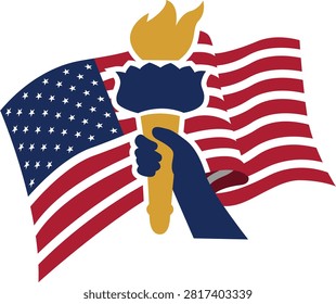 US Independence Day Illustration. Vector Isolated