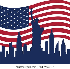 US Independence Day Illustration. Vector Isolated
