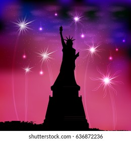 US Independence Day. Illustration, vector for your design. Fourth of July. People's holiday