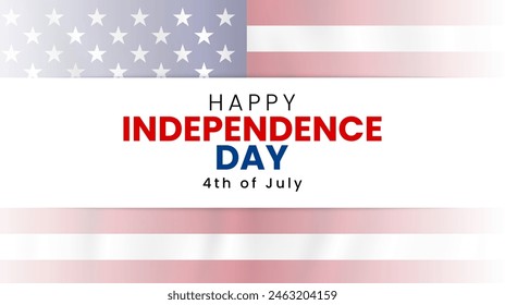 US independence day, July 4th. Independence banner design with american national flag. Vector illustration