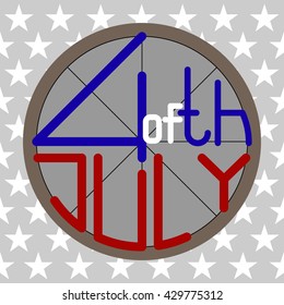 US Independence Day logotype. The 4th og July. American flag colors. Stock vector