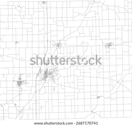 US Indiana State DeKalb County Roads vector 2024 for all roads