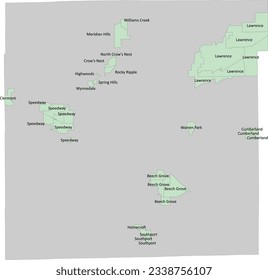 US Indiana State Marion County Town Council Districts