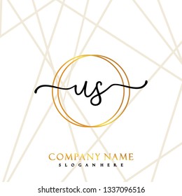 US Initial Handwriting logo template vector