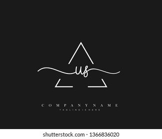 US initial handwriting logo template vector
