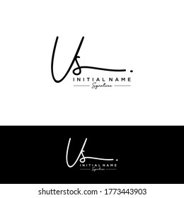 US Initial Letter Handwriting And Signature Logo.