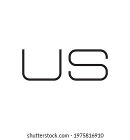 us initial letter vector logo