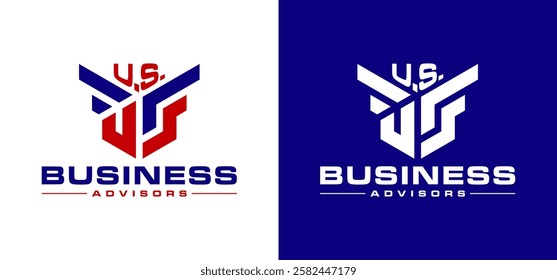 US Initials Company Vector Logo Template Illustration.
