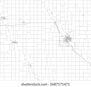 US Iowa State Floyd County Roads Vektor 2024 für alle Straßen