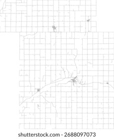 US Iowa State Ida County Roads vector 2024 for all roads
