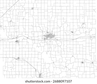 US Iowa State Jasper County Roads vector 2024 for all roads
