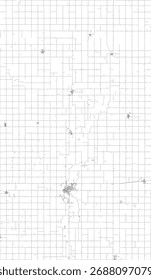 US Iowa State Kossuth County Roads vetor 2024 para todas as estradas