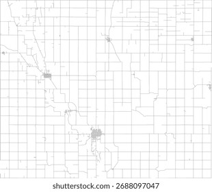 US Iowa State Mitchell County Roads vector 2024 for all roads