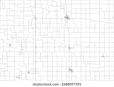 VECTOR de Carreteras del Condado de Worth del Estado de Iowa 2024 para todas las carreteras