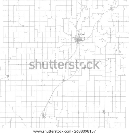 US Kansas State Anderson County Roads vector 2024 for all roads