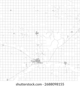 EUA Kansas Estado Barton County Roads vetor 2024 para todas as estradas