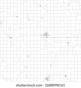 EUA Kansas State Brown County Roads vetor 2024 para todas as estradas