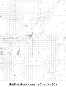US Kansas State Butler County Roads vector 2024 for all roads