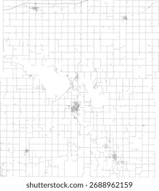 VECTOR de Carreteras del Condado de Coffey del Estado de Kansas 2024 para todas las carreteras