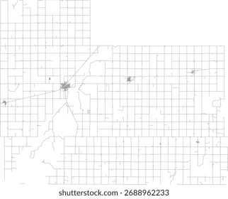 US Kansas State Edwards County Roads vector 2024 for all roads
