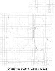 US Kansas State Vector de Carreteras del Condado de Jackson 2024 para todas las carreteras