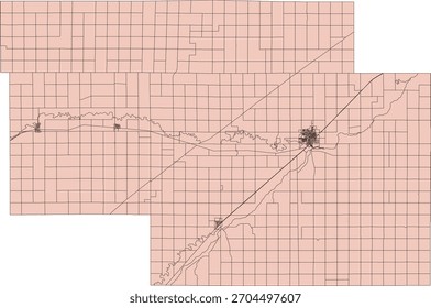 US Kansas State Pawnee County Vector Census Block 2020 vector Tabulation (Census) Block