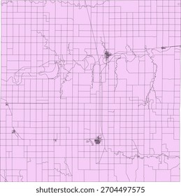 US Kansas Estado Rooks County Vetor Census Block 2020 vetor Tabulação (Censo) Bloco