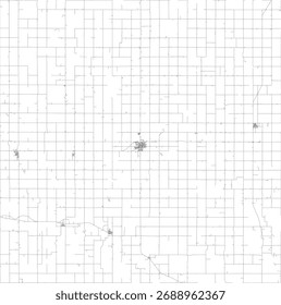 EUA Kansas State Smith County Roads vetor 2024 para todas as estradas