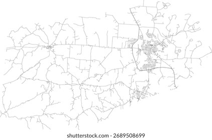 US Kentucky State Boyle County Roads vetor 2024 para todas as estradas